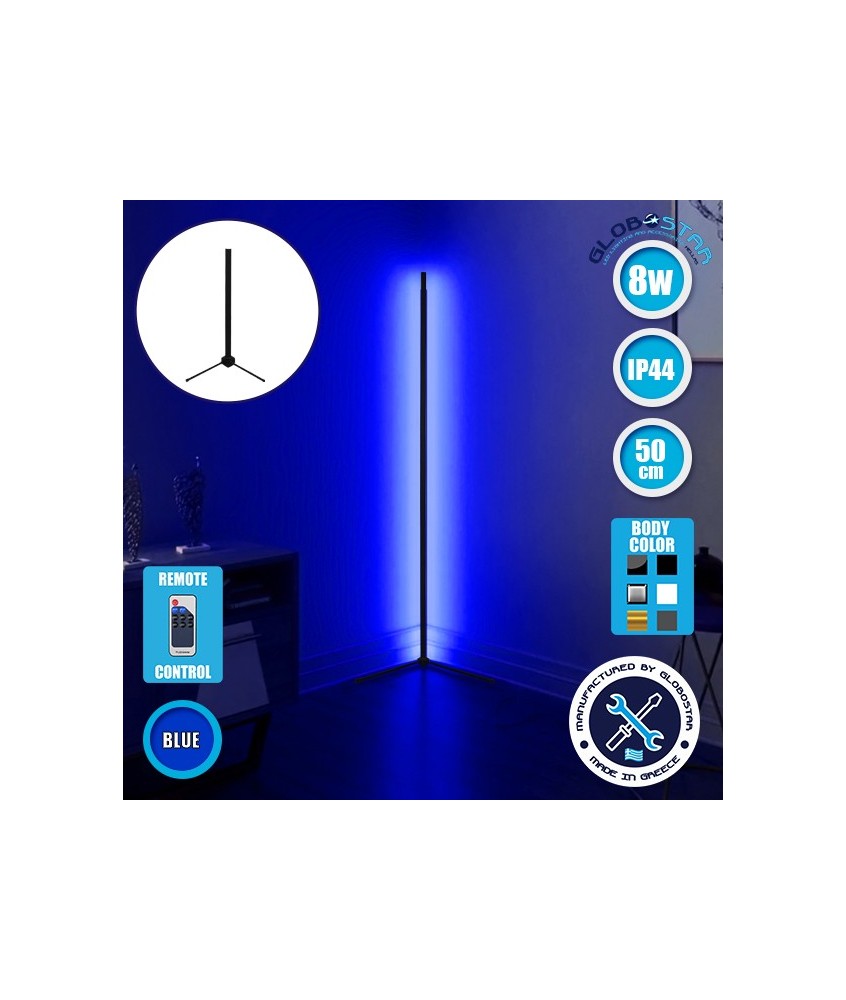 Μοντέρνο Minimal Επιτραπέζιο Μαύρο Φωτιστικό 50cm LED 8 Watt με Ασύρματο Χειριστήριο RF & Dimmer Μπλε GloboStar ALIEN Design GLOBO-50-6